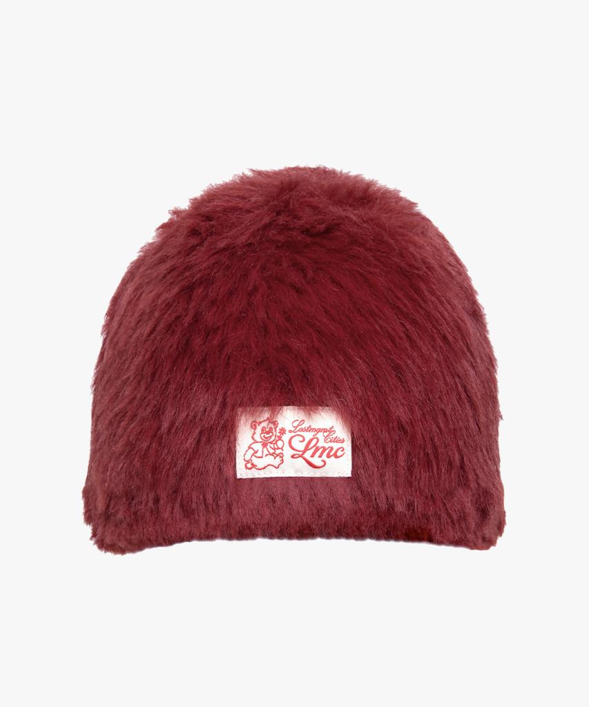 LMC Hairy Uncuffed Beanie Burgundy