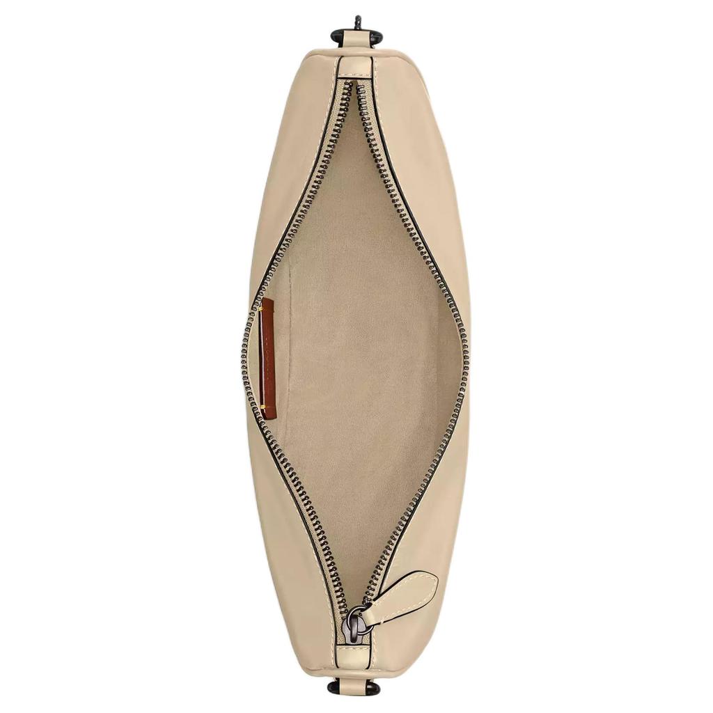 Coach Hall 29 Solid Color Zipper Closure Leather Shoulder Crossbody Bag Large Women Bags Ivory CY754-VT5