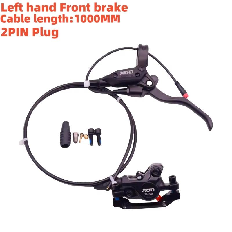 

XOD E-Bike Hydraulic Brake Cut Off Power Brake 2 Pin Waterproof Plug Hose Front 1000mm / Rear 1800mm Bike Disc Brake L hand Front brake