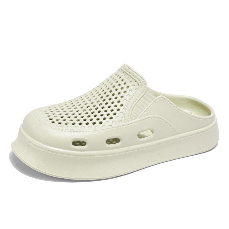 Hole Shoes Men'S Outdoor Casual Non-Slip Beach Sandals Thick-Soled Hollowed-Out Breathable Men'S Bag Head Slippers