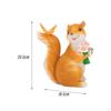 Squirrels Garden Statues Solar LED Lights Painted Decorative for Patio Lawn
