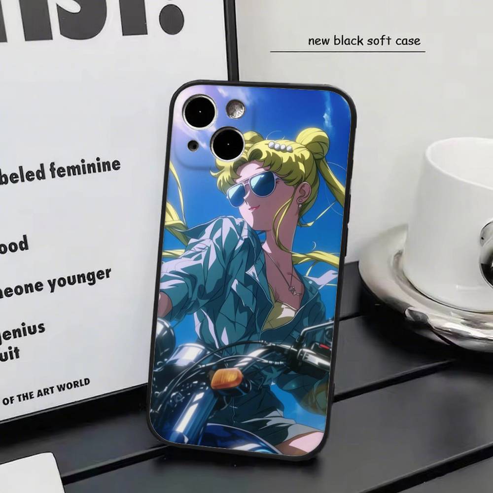 T-Tsukino U-Usagi Brave Cartoon Girl Sailor M-Moon Phone Case Silicone Soft For IPhone 17 Air 16 15 14 13 12 11 Plus Pro Max Plu