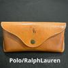 Used Genuine leather/Polo Ralph Lauren leather glasses case sunglasses case brown
