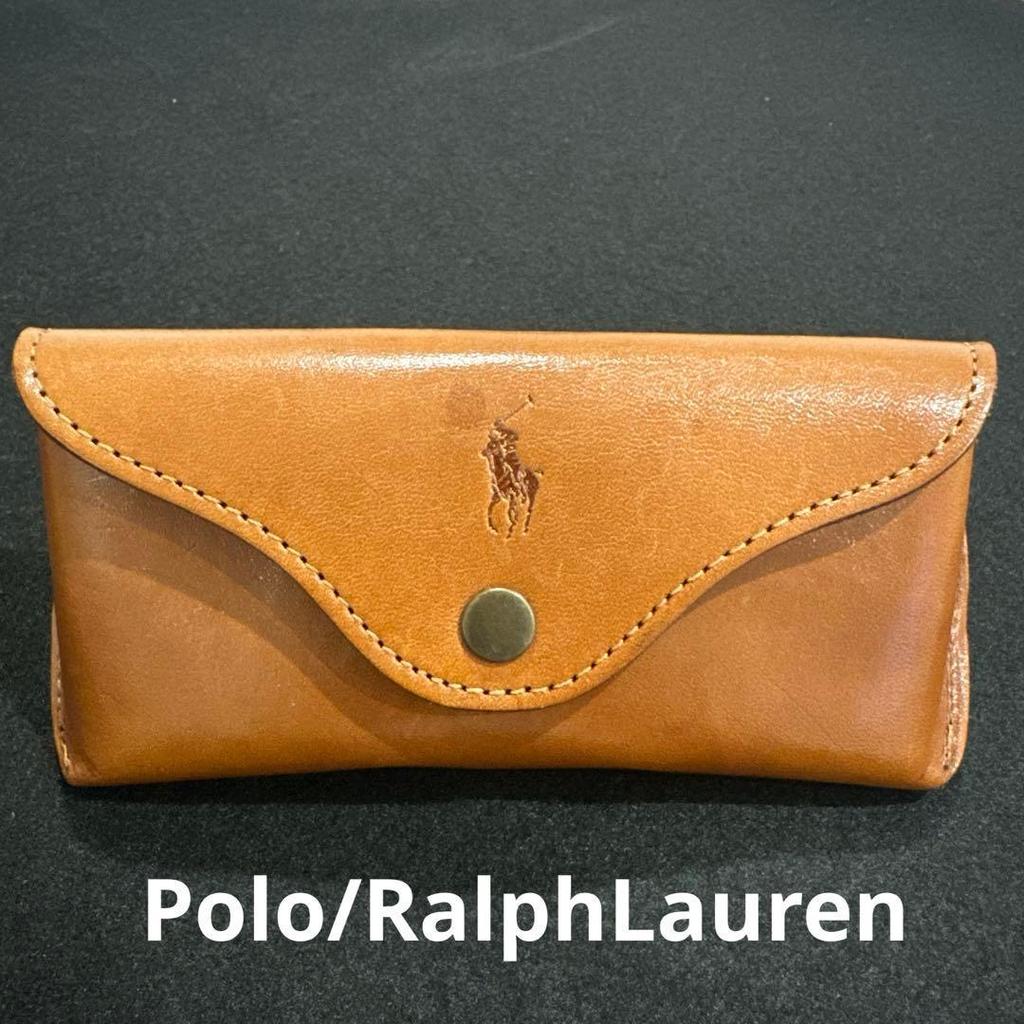 Used Genuine leather/Polo Ralph Lauren leather glasses case sunglasses case brown
