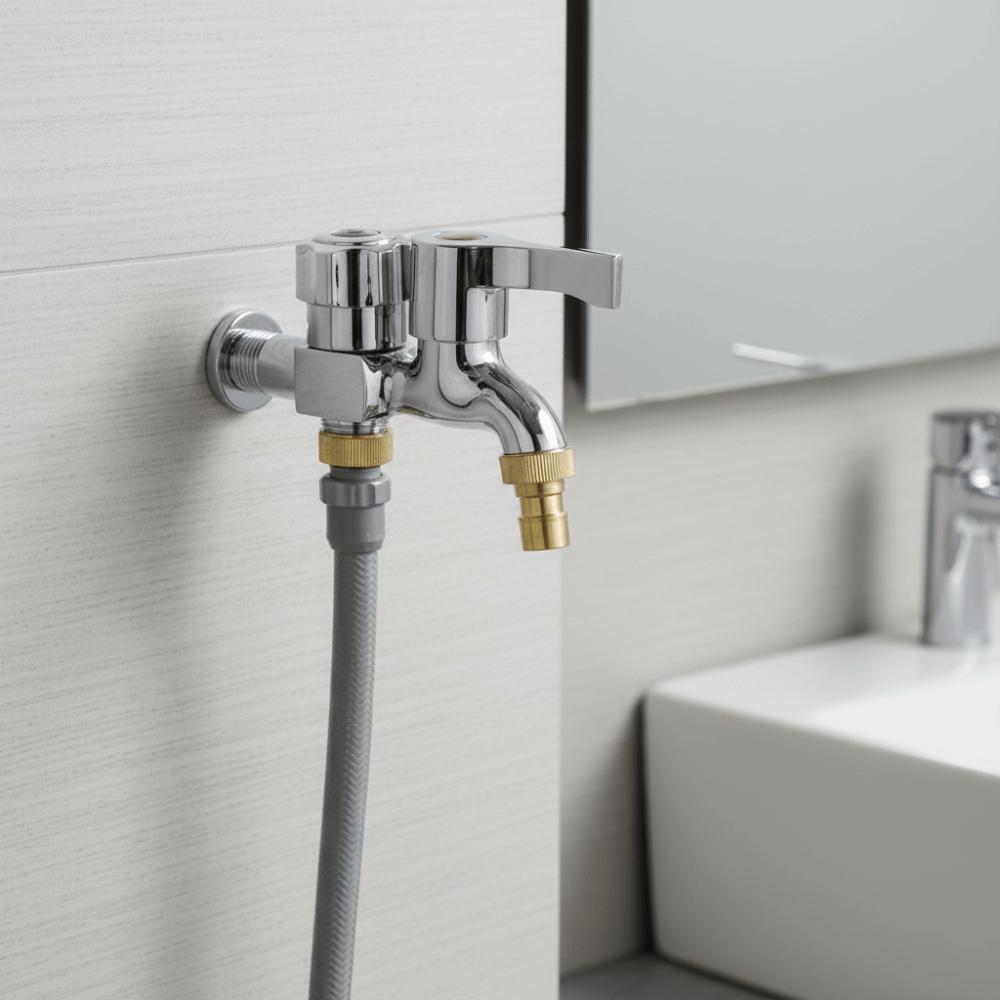 Copper Core Washing Machine Faucet Stainless Steel Thickened Double Outlet Faucet Single-coupled Triple Outlet Adapter