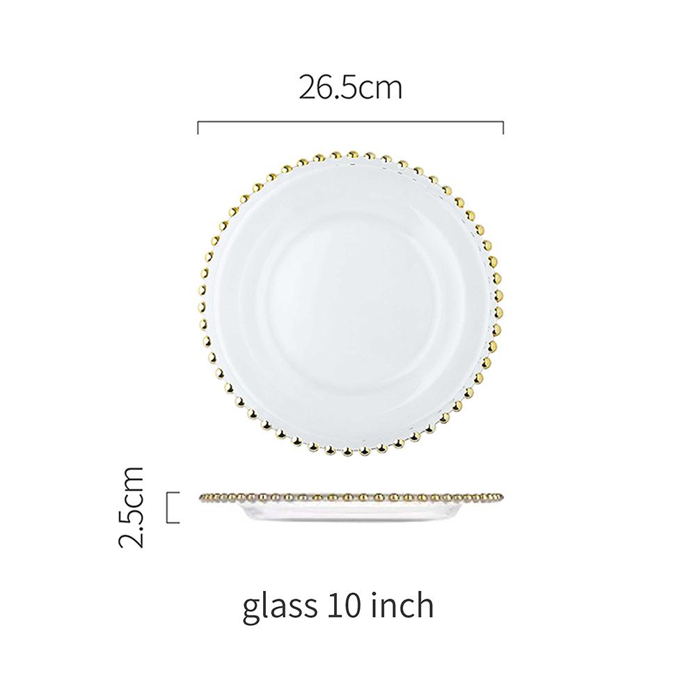 Retro Ceramic Dinner Plate Glass Saucer Fruit Cake Dessert Dish Tableware Set Plates Dinner Food Tray Creative Home Decoration