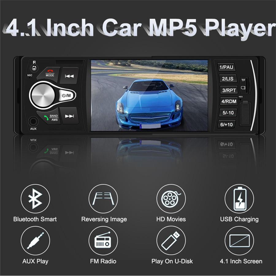 Car Radio MP5 Car MP3 MP4 Player USB Car 4.1'' HD Car Stereo IN OUT FM/AUX Bluetooth with Dynamic Track Camera