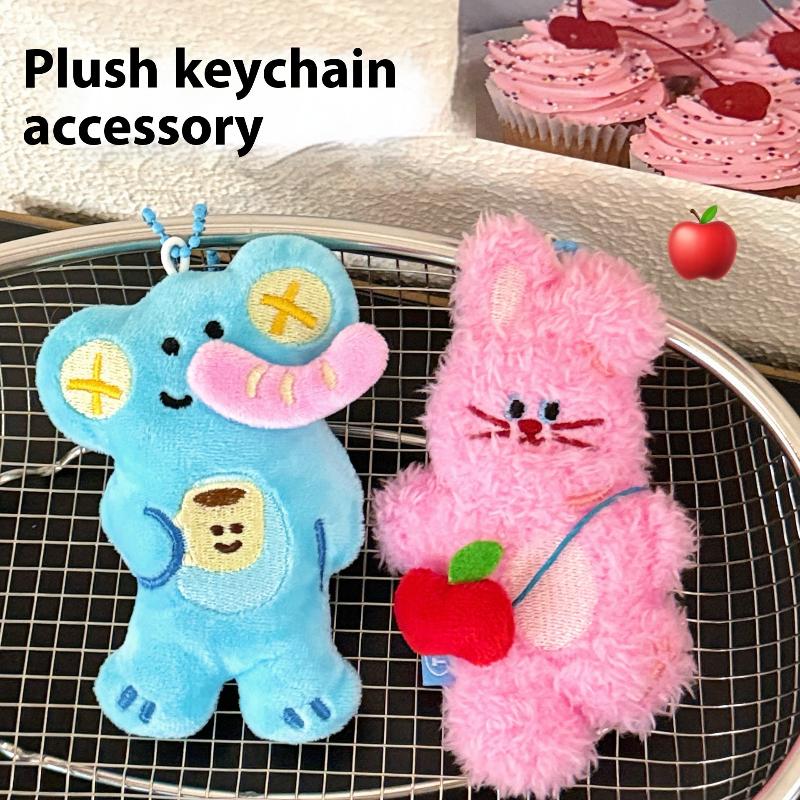1Pcs Cute Pet Bag Pendant Cartoon Plush Doll Keychain Girl Backpack Bead Chain Decoration Diy Accessories