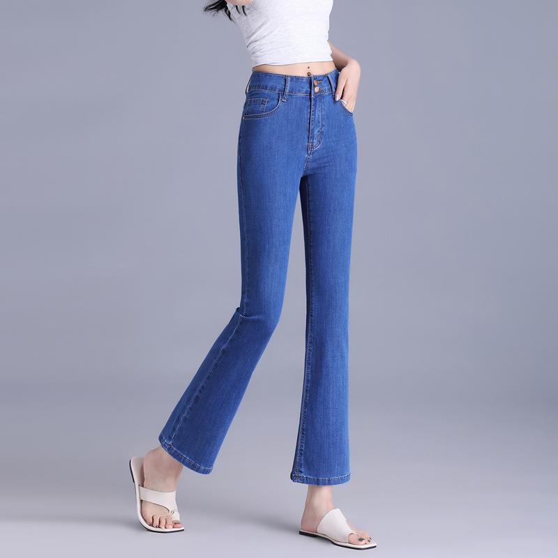 

Летние тонкие джинсы Nine-point Stretch Slim Slim Eight клеш брюки 34 светло-синий