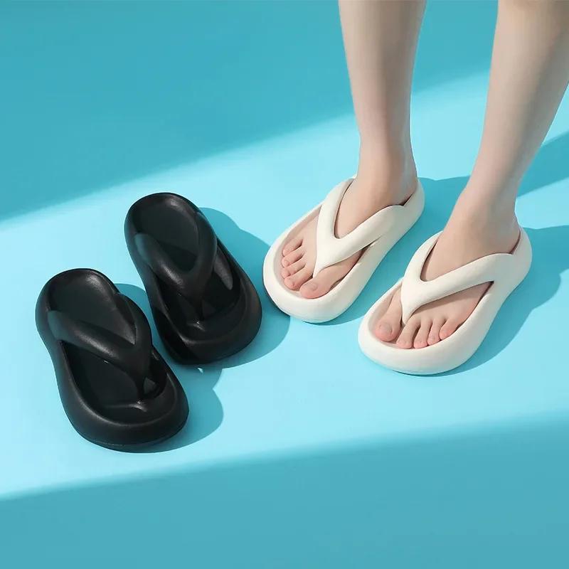 2025 Summer New! Women's Thick Sole Flip Flops - Memory Foam Stylish Thong Sandals for Beach Outdoor Fashion Wear