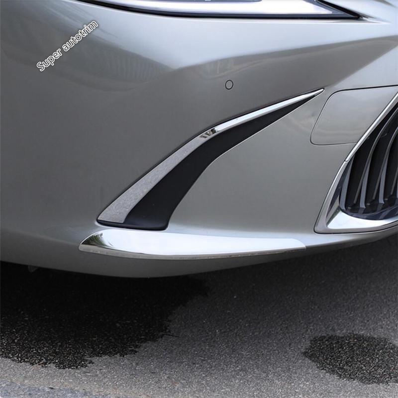 Car Styling Front Bumper Corner Spilitter Strip Cover Decorative Trims Stainless Steel Fit For Lexus ES 2018 - 2025 Exterior