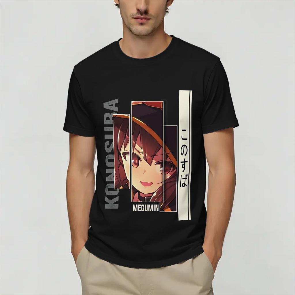 Megumin KonoSuba T Shirt for Unisex Pure Cotton Funny TShirts Crewneck Tees Short Sleeve Tops Gift Idea