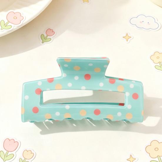 Fashion Hair Barrettes for Girls Colorful Polka Dot Claw Clip Women, Sweet Macaron Style Non-slip Shark Half Up Bun Clips Gripper Thick Hair,