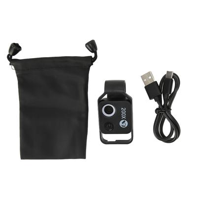 APLMS002 Mobile Phone Microscope LED Lens 200x HD Magnification Phone Camera Macro Lens for Outdoor Photography(Black