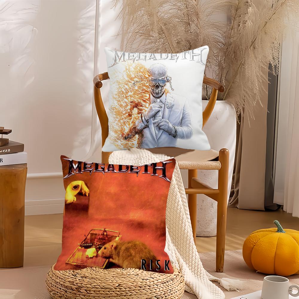 M-megadeth Band Pillow Case Suitable For Bedrooms Living Rooms Cars Home Decoration