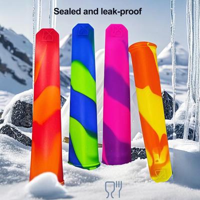 Silikon Eis am Stiel Formen Wiederverwendbare Eisform mit Auslaufsicheren Deckeln DIY Hausgemachte Werkzeuge Sommerparty Zubehör