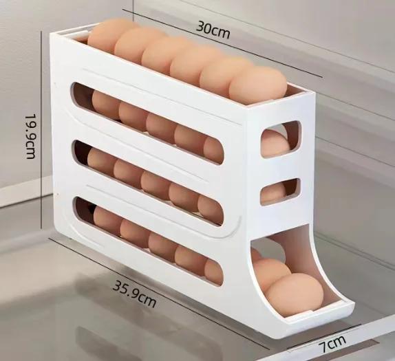Автоматический прокручивающийся держатель для яиц, кухонный холодильник, ящик для хранения яиц, большая емкость, специальный вращающийся ящик для хранения яиц для кухни