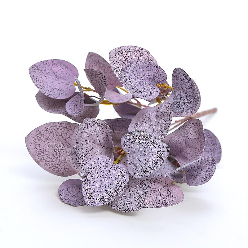 Silk Eucalyptus & Money Leaves for Wedding Decoration - 5-Prong Artificial Greenery Wall Accessories