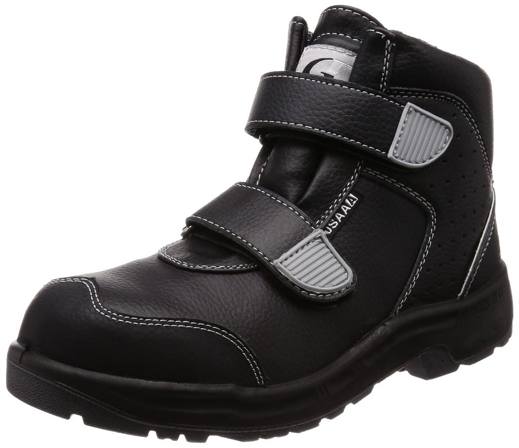 Japan Safety Urethane JSAA Class A Wide Resin Toe Work Wave Black and Gray Size 26 Black and Gray G-D Shoes/Electrostatic-Stop Shoes, Oil-Resistant,