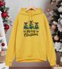 Merry Christmas Bow Trees Printing Hoodiy Men Loose Pocket Hoodies Casual All-Match Man Sportswear Fleece Fashion Pullovers