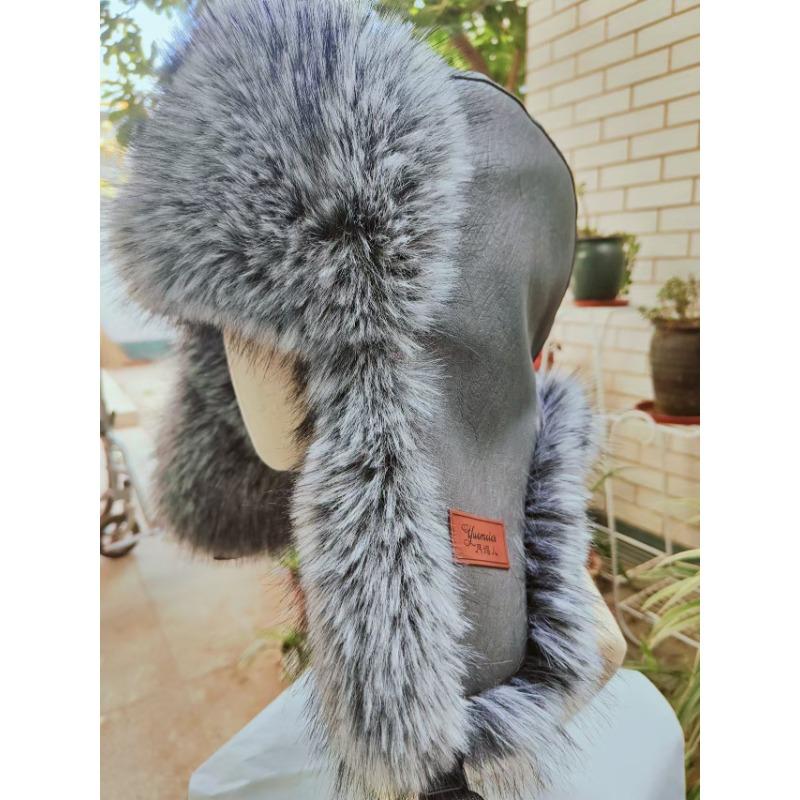 Plush men's outdoor ear protection hat, plush thickened cold-proof hat, ice and snow festival winter warm hat