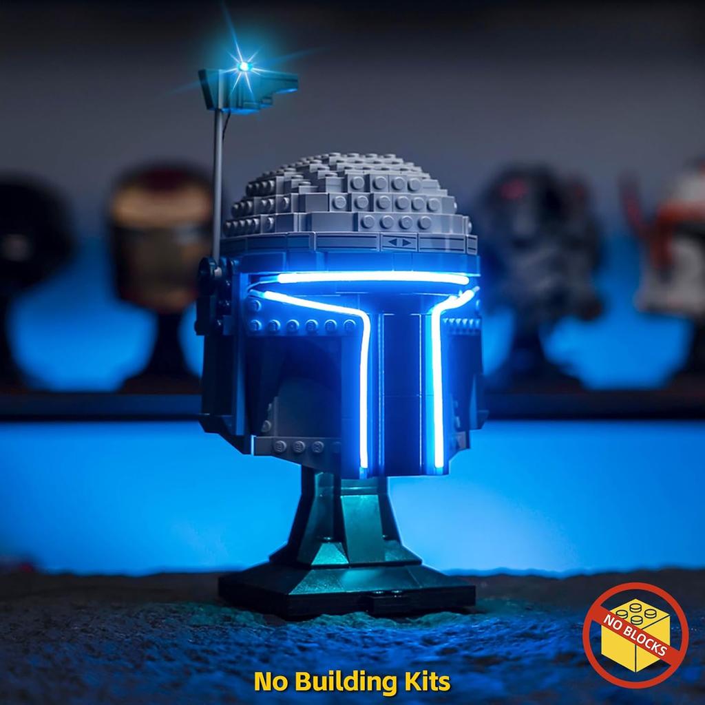 P10101 DIY LED Light Kit For LEGO 75408 Jango Fett™ Helmet Assembled Building Block Toy Decoration Adjustable Lighting Accessories