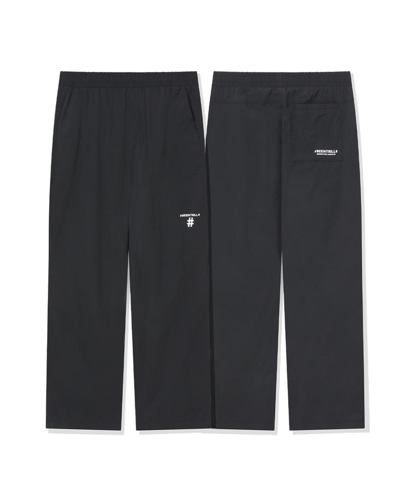 BEENTRILL Essentials Small Logo Woven Track Pants (Black)