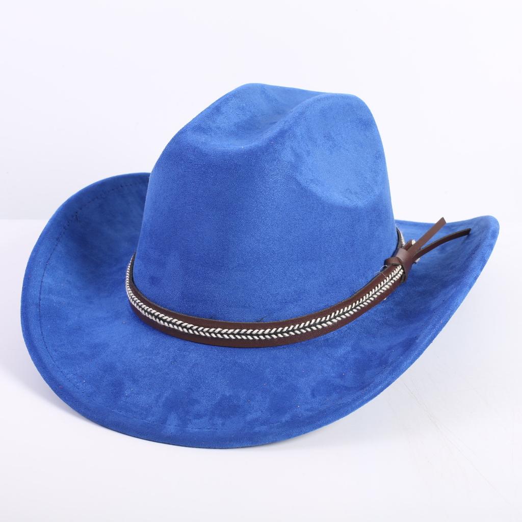Neue Farbe Western Cowboyhut Herren und Damen Pendler Vielseitig Einfacher Stil Breiter Rand Zylinder Sonnenhut