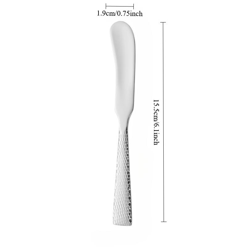 Hammer Patterned 304 Stainless Steel Butter Knife, Cheese , Jam Spatula, Thickened Butter Baking Scraper  Kitchen Accessories