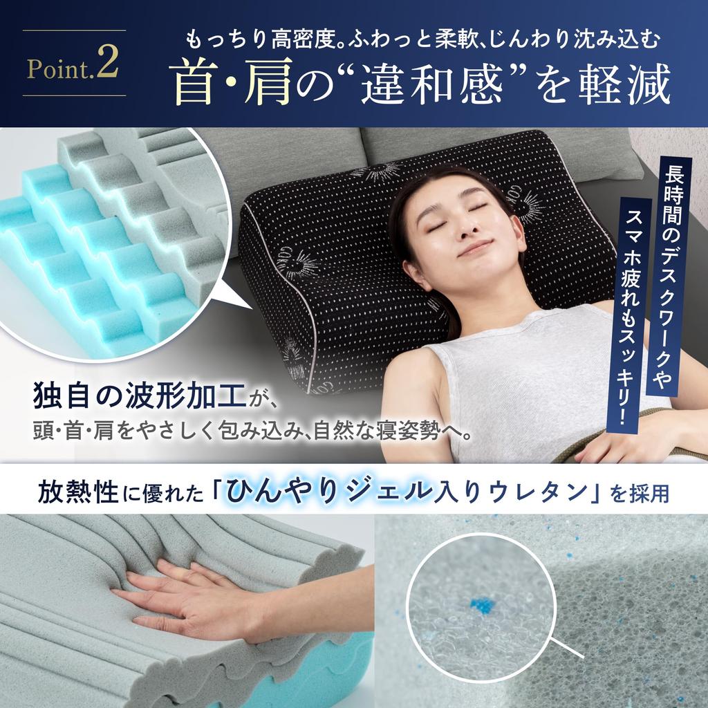 GOKUMIN Paměťová pěna s výškou a tvrdostí, 4 vrstvy, bez krku, japonský spací polštář, extrémně černý Mirufi, nastavitelný, měkký, pevný, nízký, vysoký