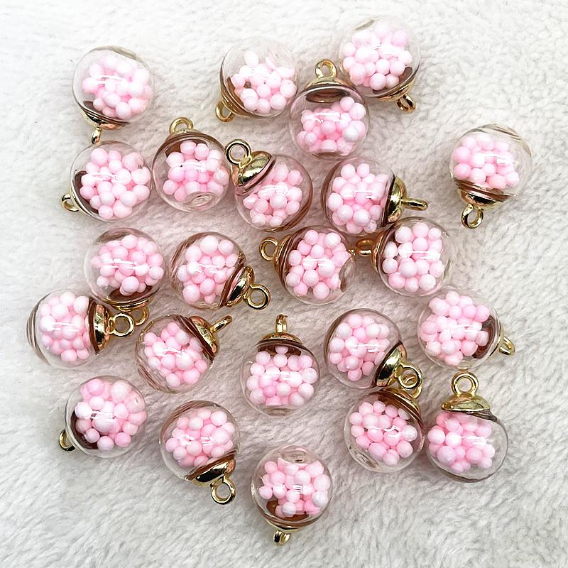 New 16mm Colorful Transparent Ball Glass Star/Round Charms Pendant Find Hair Accessories Jewelry Charms Earring