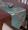 Classical New Chinese Style Birds and Flowers Table Runner Red Embroidery Table Flag Decoration for Wedding Party with Tassels