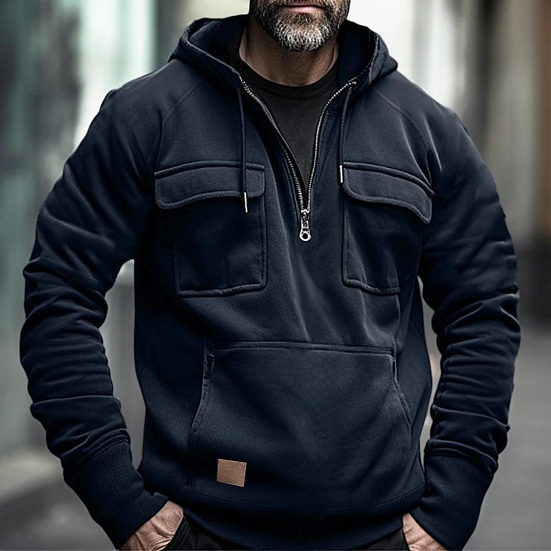 Men's Hoodies Sweatshirt Solid Color Long Sleeve Pullover Street Coats Casual Spring Tops Sweatshirt