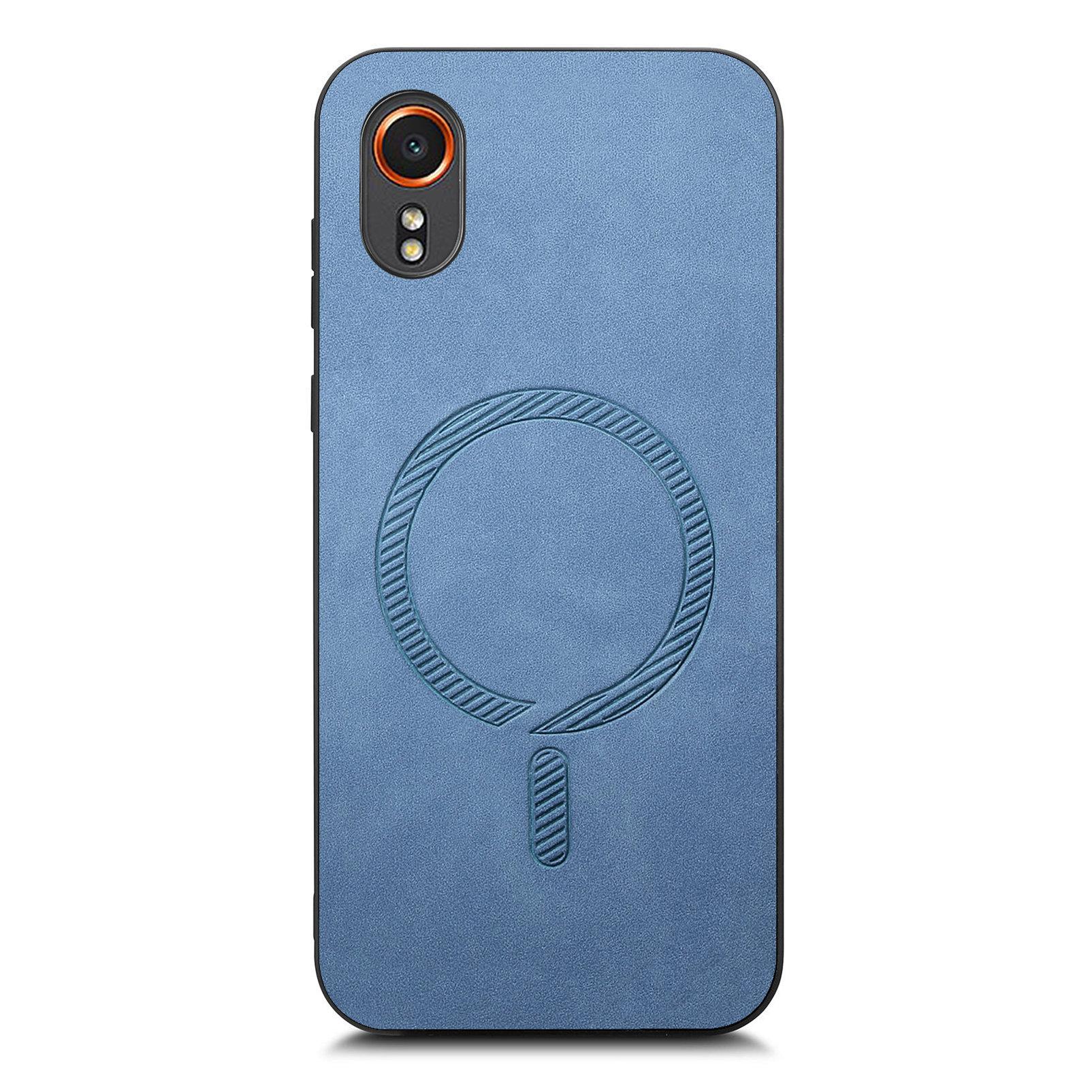 

For Samsung Galaxy Xcover7 Leather Back Case Compatible with MagSafe Skin-touch Phone Cover Green