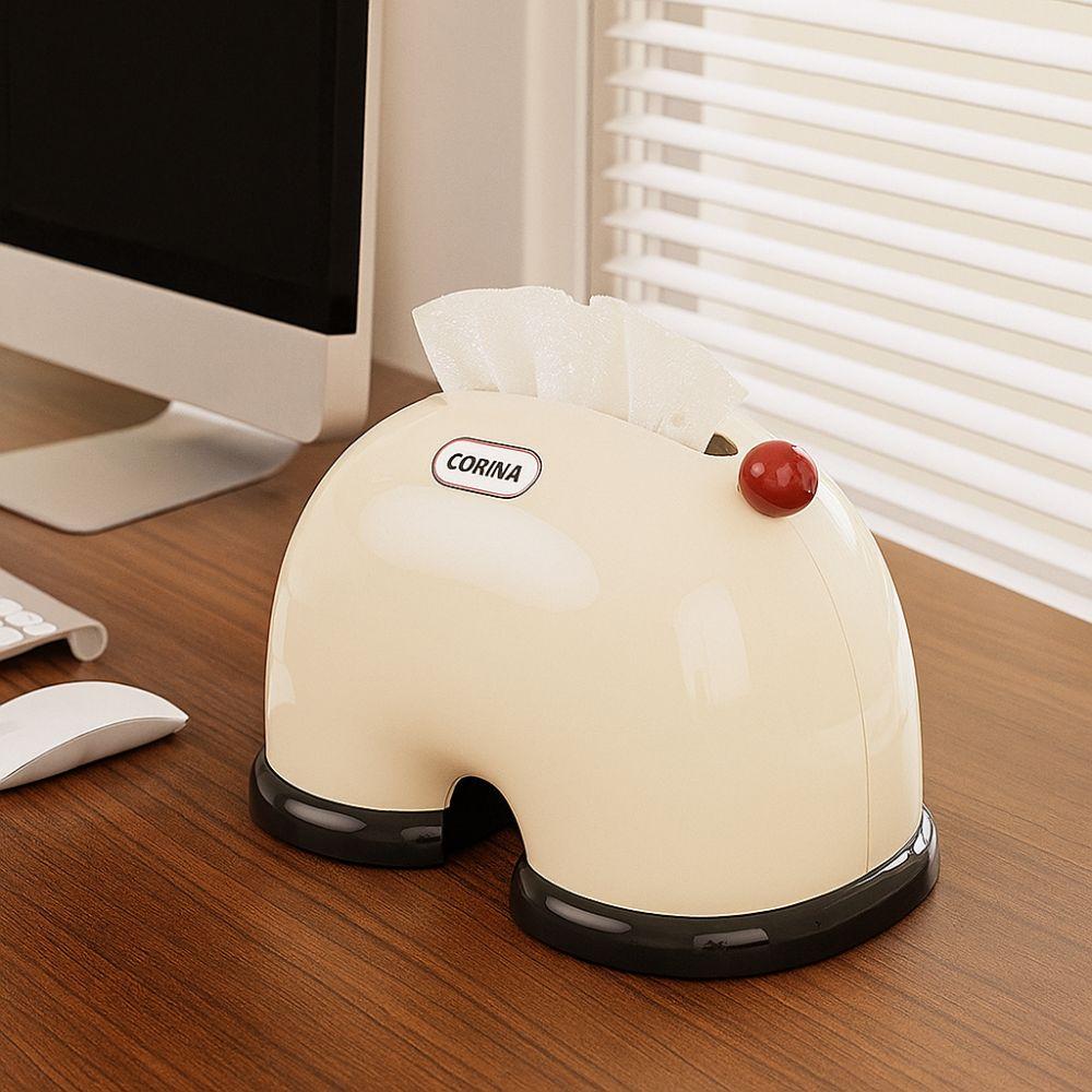 Rounded Corners Napkin Box Built-in Spring Tissue Organizer Paper Storage Holder Kitchen