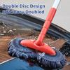 Long Chenille Microfiber Wash Mop with Extension Pole Rotatable Dual Head Car Wash Brush Telescoping Cleaning Tool