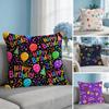 Happy Birthday Cushion Cover Breathable Organic Short Plush Cushion Covers Machine Washable WrinkleResistant Soft Durable