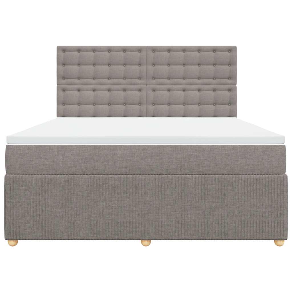 Box Spring Bed with Mattress Taupe 180 X 200 Cm Fabric