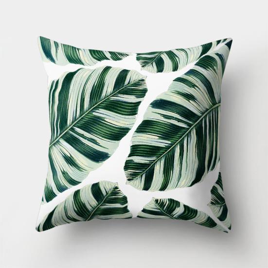 Talos moderner dekorativer Kissenbezug mit Blattdruck, für Zuhause, Sofa, Überwurf, Kissenbezug mit Reißverschluss