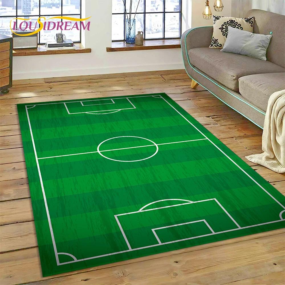 3D-Teppich mit Fußballfeld für Schlafzimmer, Wohnzimmer, Sofa-Dekoration, Kinderspiel, große Dekoration, Bodenmatte, Geschenk