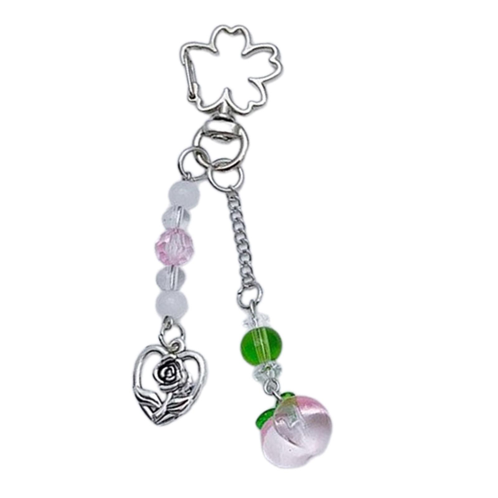 

Fashion Strawberry Fruit Peach Hanging Pendant Sweet Phone Strap Bag Decoration Portable Hanging Lanyard for Girls Women