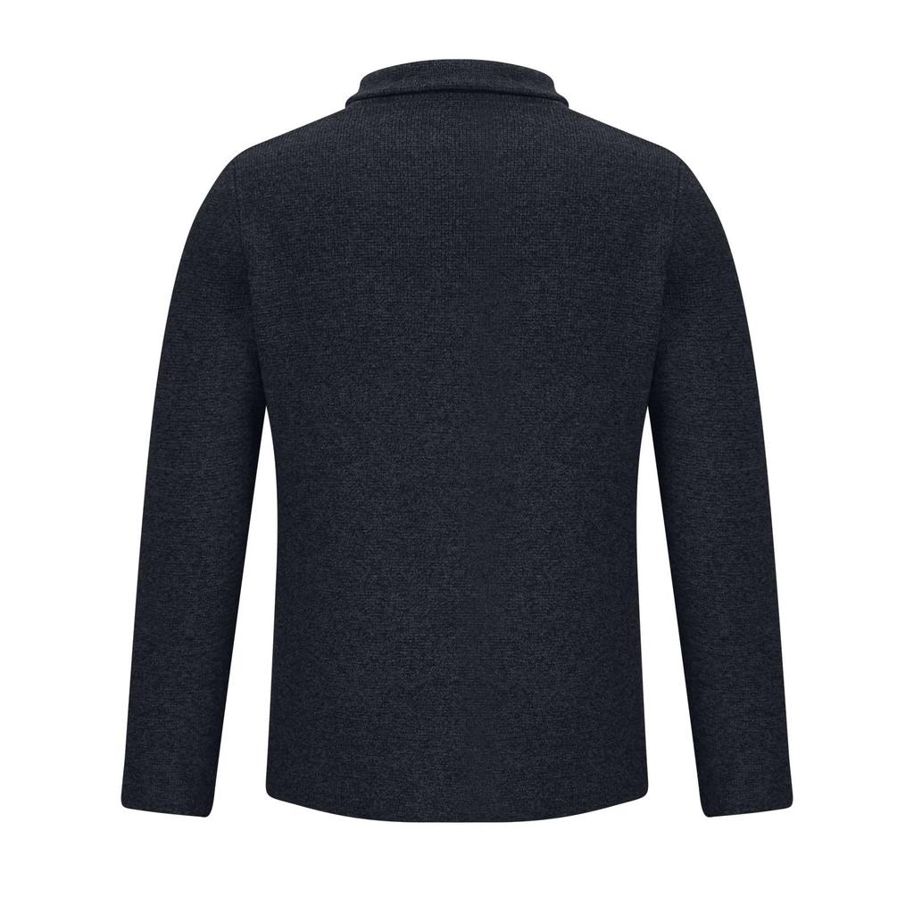 Men's Casual And Trendy British-style Solid-color Warm Cardigan Sweater, Men's Long-sleeved Button-up Stand-up Collar Sweater