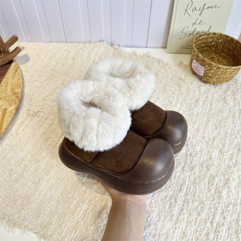 

Девочки зимние дутики детские плюшевые хлопковые сапоги 2025 новые девочки утолщенные хлопковые туфли теплая зимняя обувь тренд 28-35 yards one hand shot 4 pairs темно-коричневого