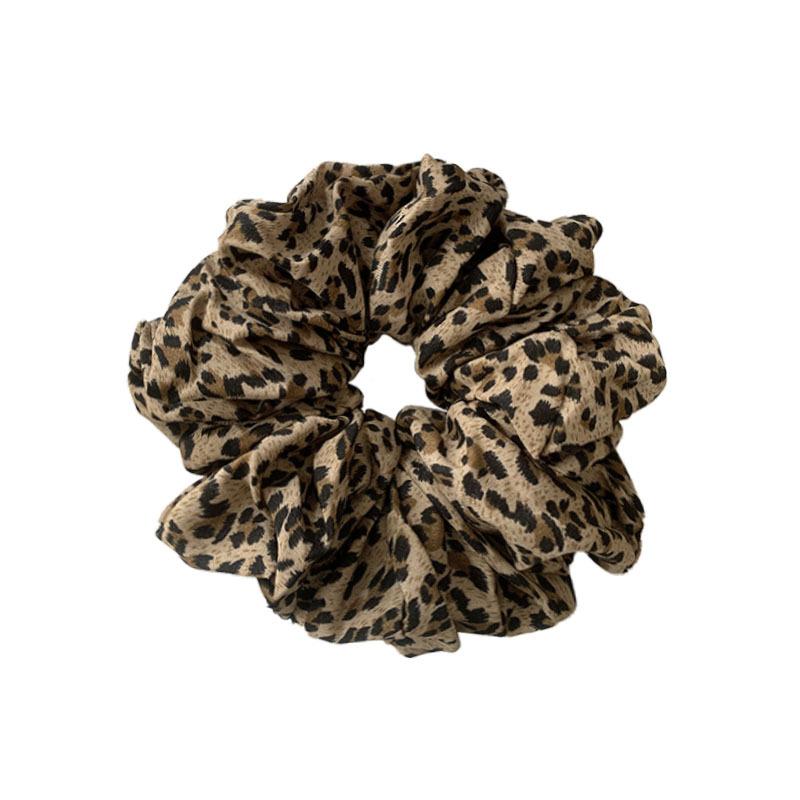 Extra large! Leopard print large intestine hair band~early spring new sweet and cool hot girl Y2k millennium style ball hair accessories headdress