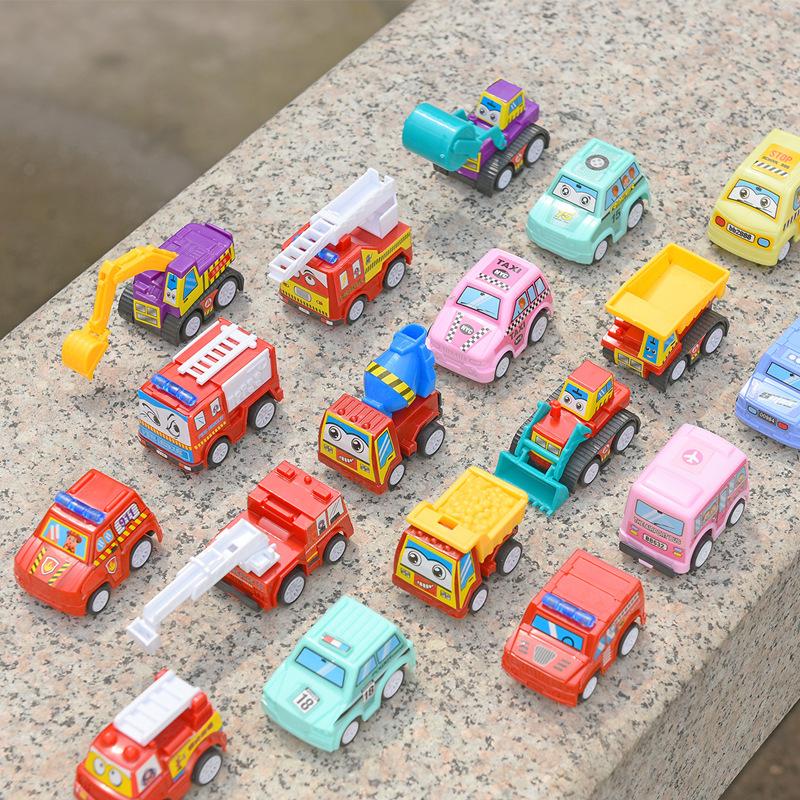 6-Pack Pull-Back Mini Construction & Fire Truck Toy Cars for Kids