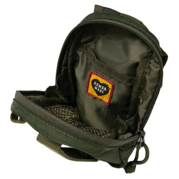 New HUMAN MADE Nylon Shoulder Bag, Crossbody Bag Mini Unisex Olive HM24GD038-OLIV