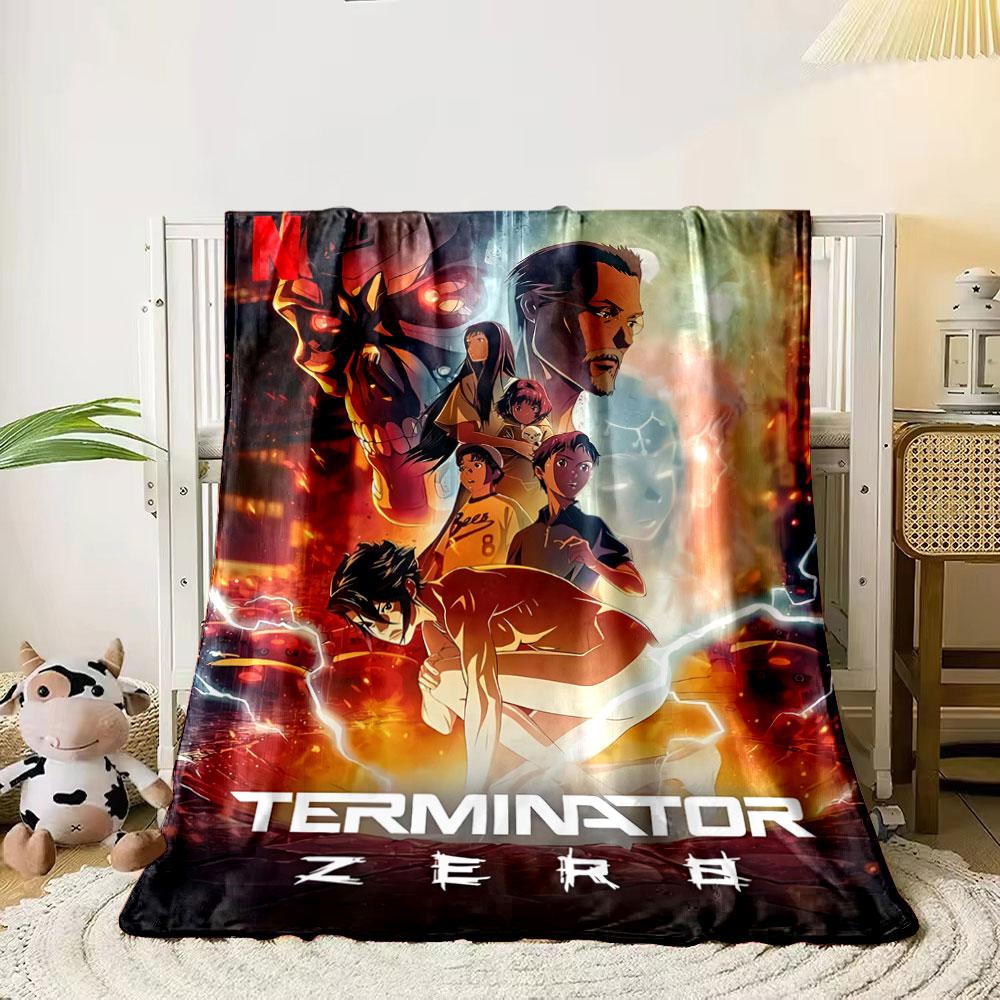 Futuristic design with intense colors, lightning, and robot-themed visuals. for all seasons blanket lunch break throw gift 80cm x 120cm