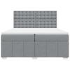 Box Spring Bed with Mattress Light Grey 200 x 200 cm Fabric