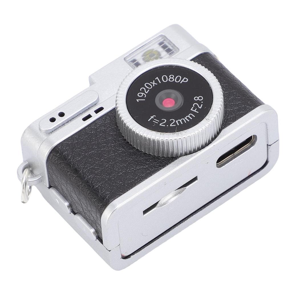 Small Keychain Camera 1080P 2MP 0.96in Color Screen 32GB Memory Card Retro Digital Camera with 4 Filters and LED Flash