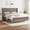 Maison Exclusive - Slatted Bed Base with Taupe Mattress 160x200 Cm Fabric